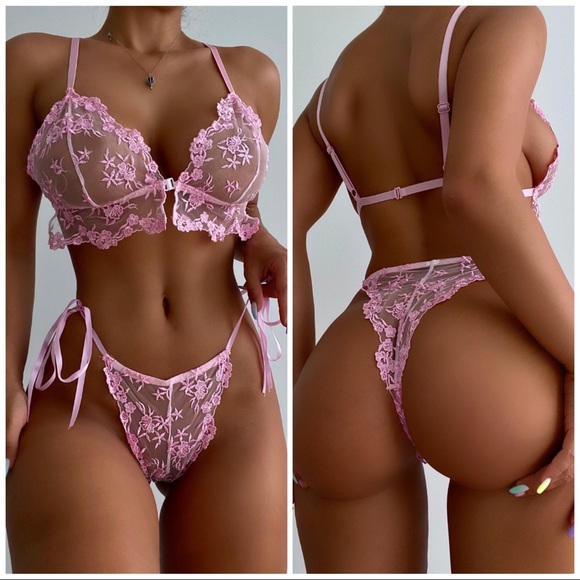 ❤️ NEW floral embroidered mesh lingerie set - Picture 4 of 5